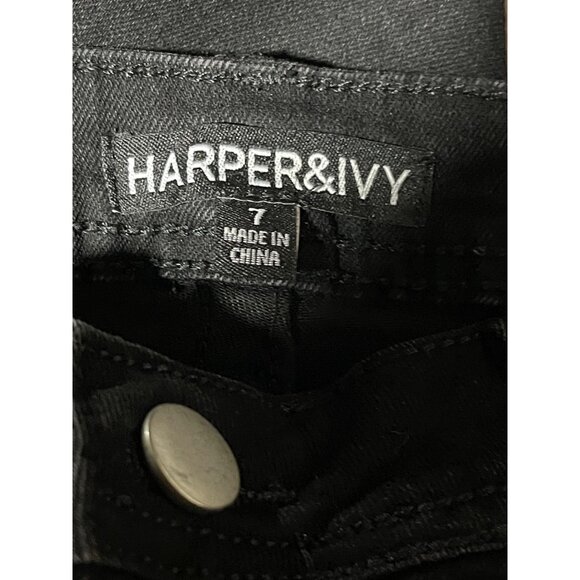 Harper & Ivy Womens Black Bootcut Jeans Jr Sz 7 Embellished Pockets Modern Boho - Picture 5 of 10